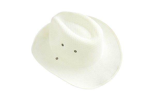 Słomkowy kapelusz na białym tle - Zdjęcie, obraz