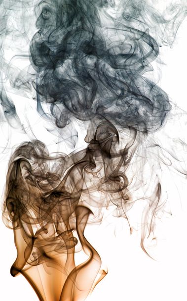 colored smoke isolated on white - Φωτογραφία, εικόνα