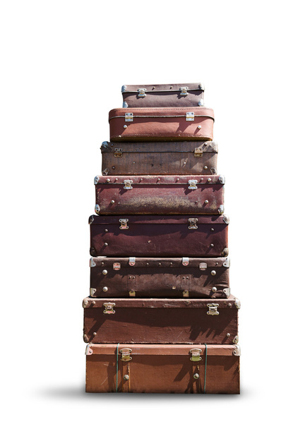 Heap of antique suitcases - Foto, afbeelding