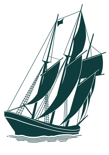 eski yelkenli gemi - Vektör, Görsel