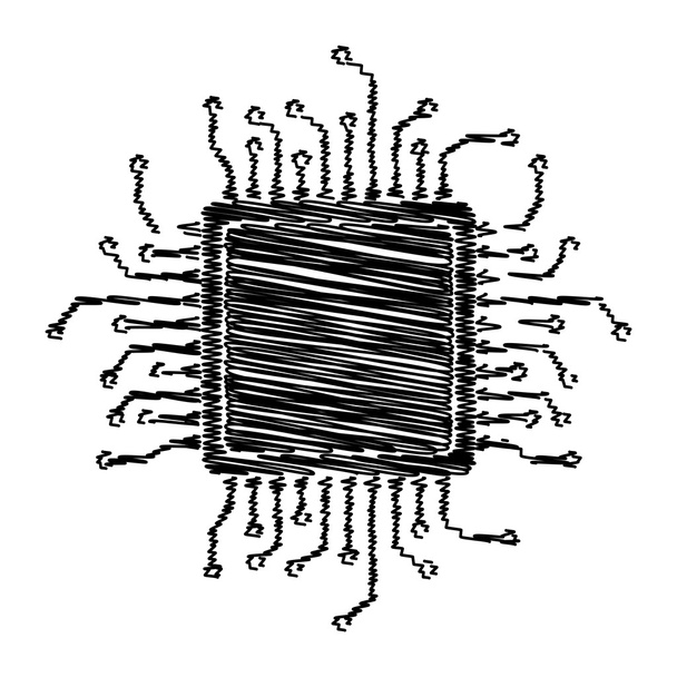 Icône noire avec effet gribouillage
 - Vecteur, image
