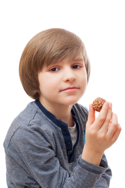 boy with chocolate candy - Photo, Image