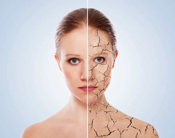 Concepto de efectos cosméticos, tratamiento y cuidado de la piel. cara de y
 - Foto, Imagen