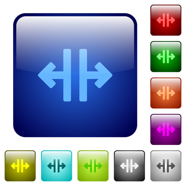 Cor botões quadrados divididos verticais
 - Vetor, Imagem