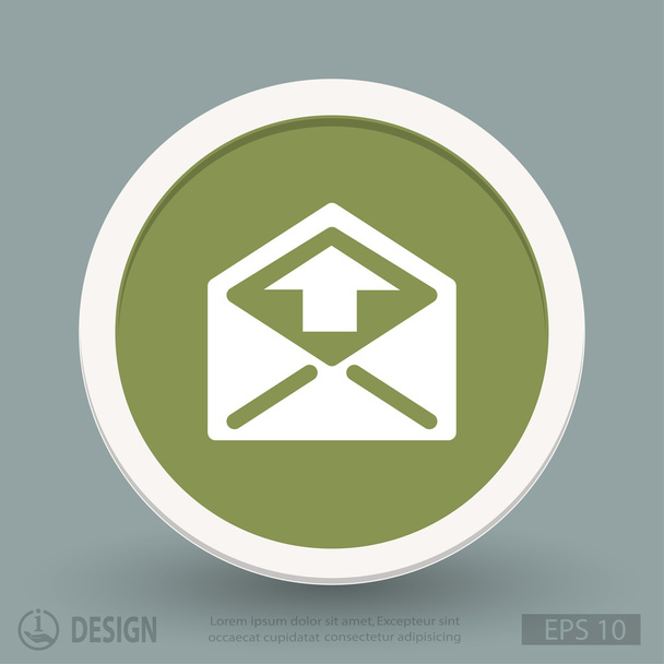 Mail flat design icon - Vektör, Görsel