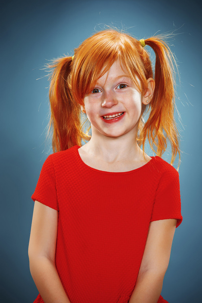 Beautiful portrait of a happy little girl smiling - Фото, зображення