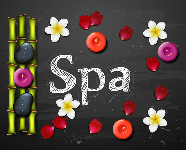 fond de spa avec des fleurs tropicales
 - Vecteur, image