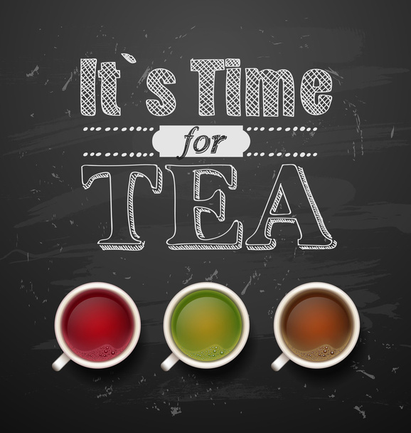 tipi di tè. tazze da tè
 - Vettoriali, immagini