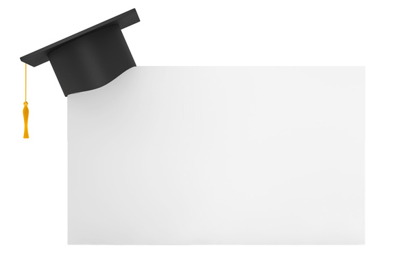 Выпускной академический колпачок с чистой бумагой
 - Фото, изображение
