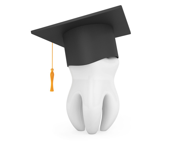 Graduación gorra académica con diente blanco
  - Foto, Imagen