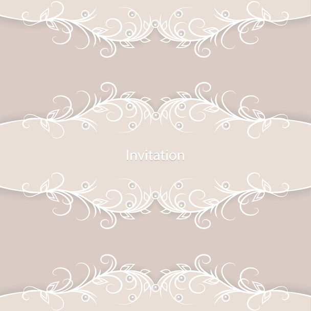 Vintage invitation card on brown background. - Vector, Imagen