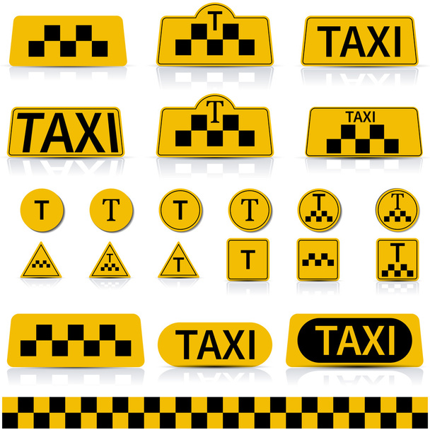Set sign taxi , vector illustration. - Διάνυσμα, εικόνα