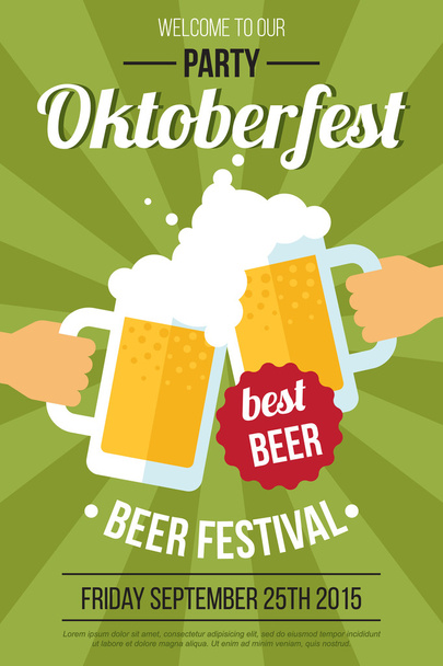 Beer festival vector poster. - Vector, Image