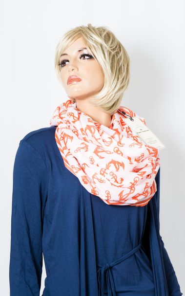 fashion female dummy on white background scarf - Foto, Imagen