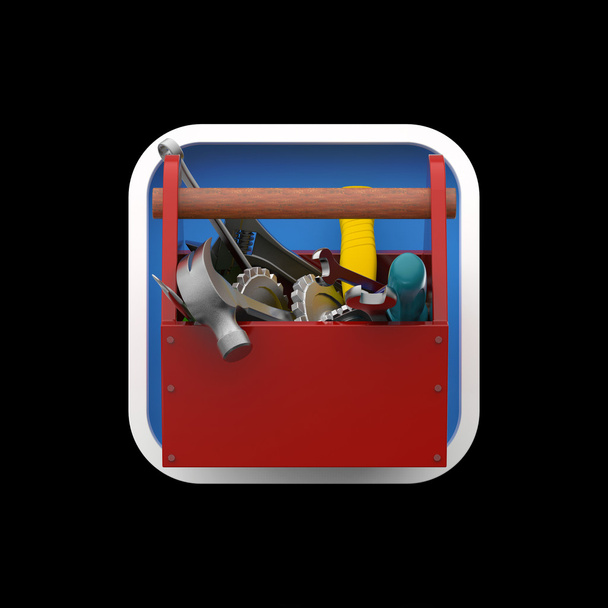 toolbox glossy icon, user interface isolated. - Foto, afbeelding