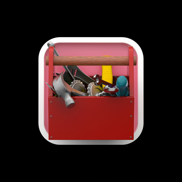 toolbox glossy icon, user interface isolated. - Фото, зображення