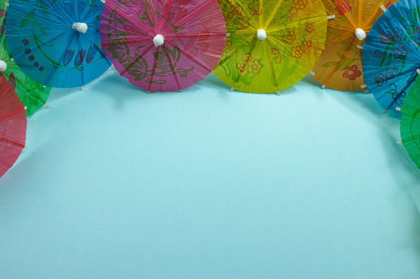 Colorful paper umbrellas, copy space, party concept - Fotoğraf, Görsel