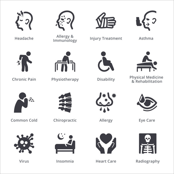 Symbole für Gesundheit & Krankheiten - sympa series | black - Vektor, Bild