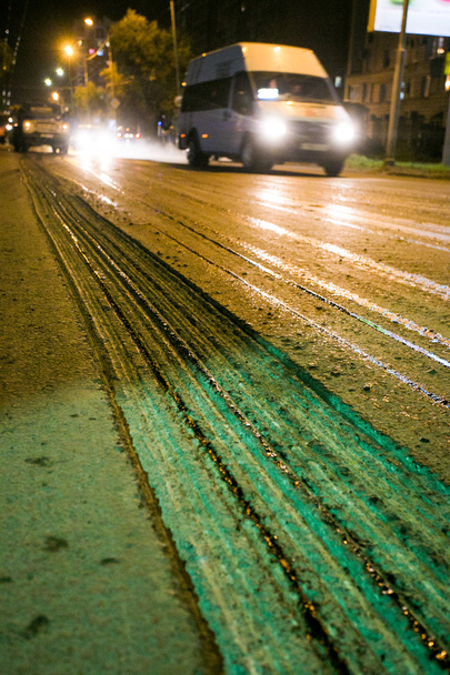 Construcción de carreteras con asfalto
 - Foto, imagen
