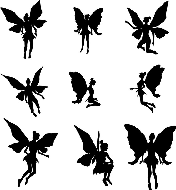 Fairy silhouettes - Vector, Image