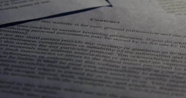 Vertrag für Unternehmensfinanzierung Papier Arbeit Recht Gericht Dokument - Filmmaterial, Video