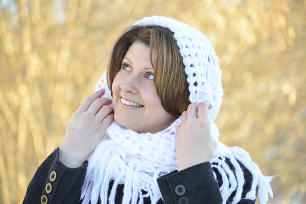  Russian woman in shawl on his head - Valokuva, kuva