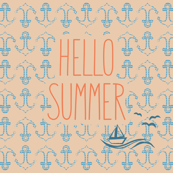 hello summer - summer background - Διάνυσμα, εικόνα