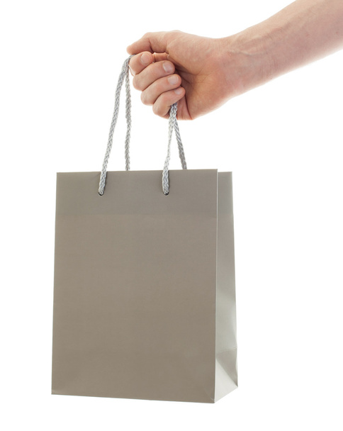 Shopping man, gift bag - Foto, Imagen