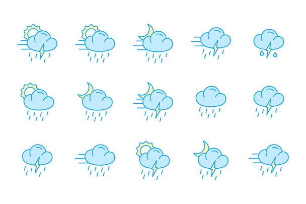 Barva ikony počasí - Vektor, obrázek