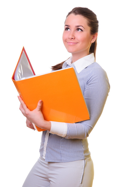 Businesswoman with folder - Фото, зображення