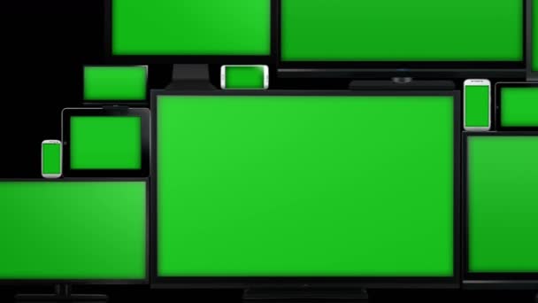 Wiele różnych typów ekranów z zielonego ekranu - Materiał filmowy, wideo