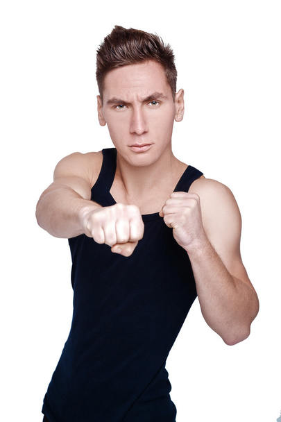 attractive man  fights - Фото, изображение