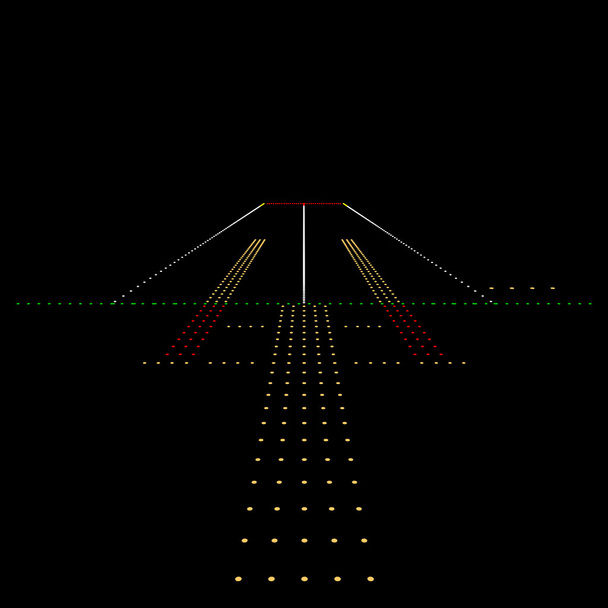 Luminous night landing lights Airport. Vector illustration - Vector, Image