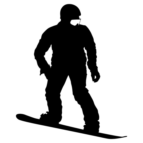 Siluetas negras snowboard sobre fondo blanco. Vector illu
 - Vector, imagen