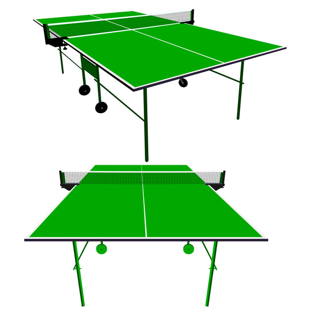 Пинг-понг зеленый настольный теннис. Векторная иллюстрация
 - Вектор,изображение