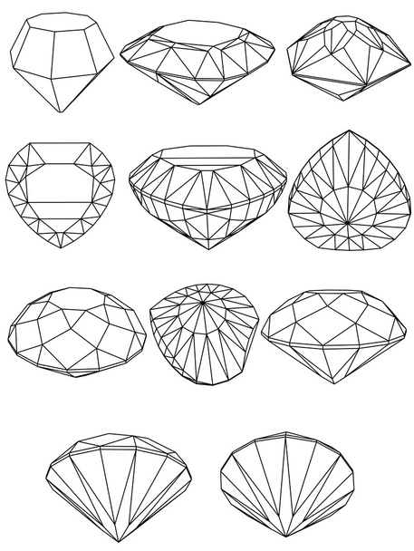 Vektorové sada prvků návrhu diamond - Vektor, obrázek