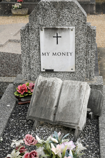 mijn geld, schreef op een oud graf - Foto, afbeelding