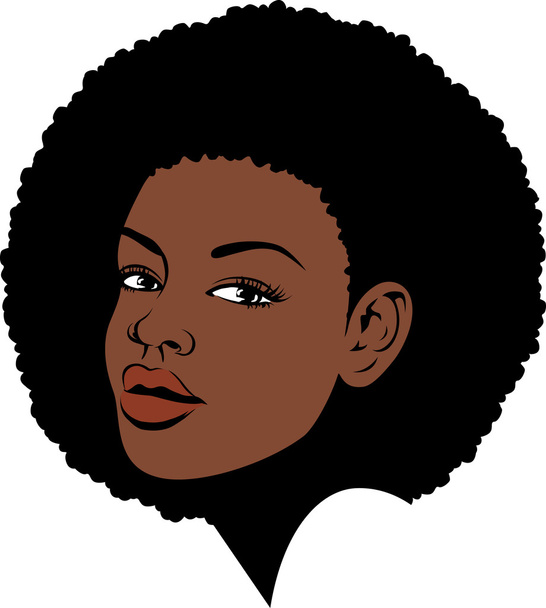 Afro lady face illustration - Vector, Image