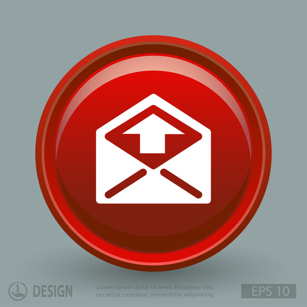 Mail flat design icon - Vector, imagen