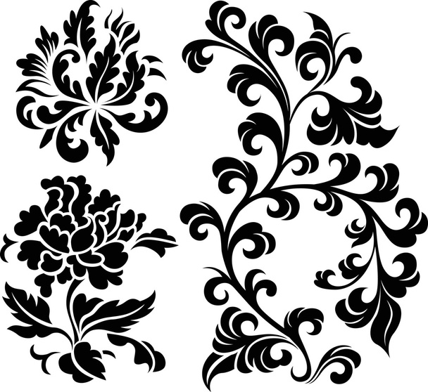 dekoratives spiralförmiges Pflanzenelement - Vektor, Bild