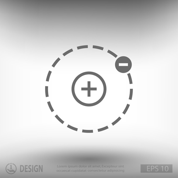 Atom flat design icon - Vektor, Bild