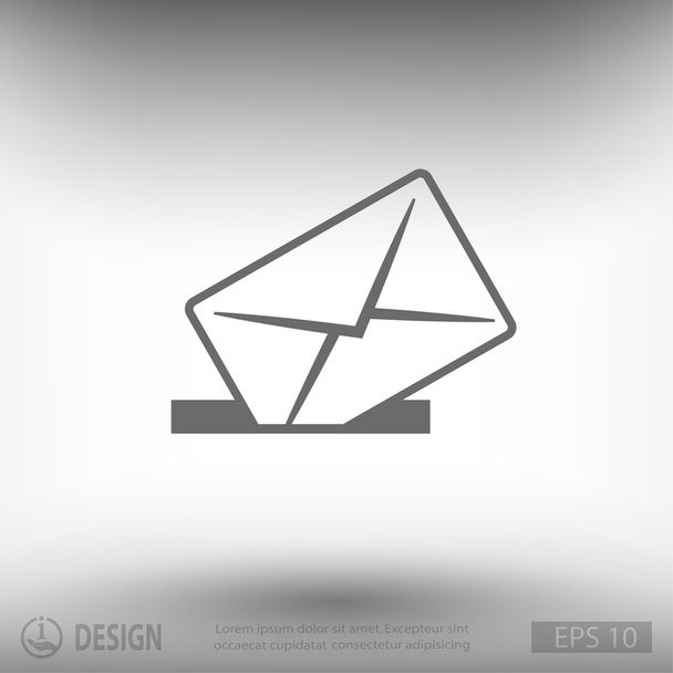 Mail flat design icon - Vektor, kép