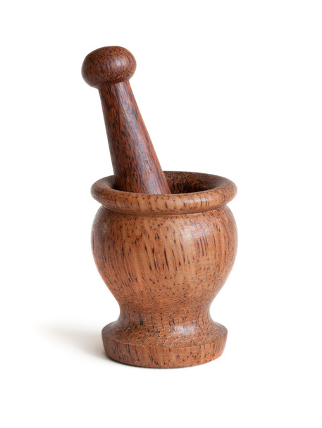 wooden mortar with pestle  - Photo, Image