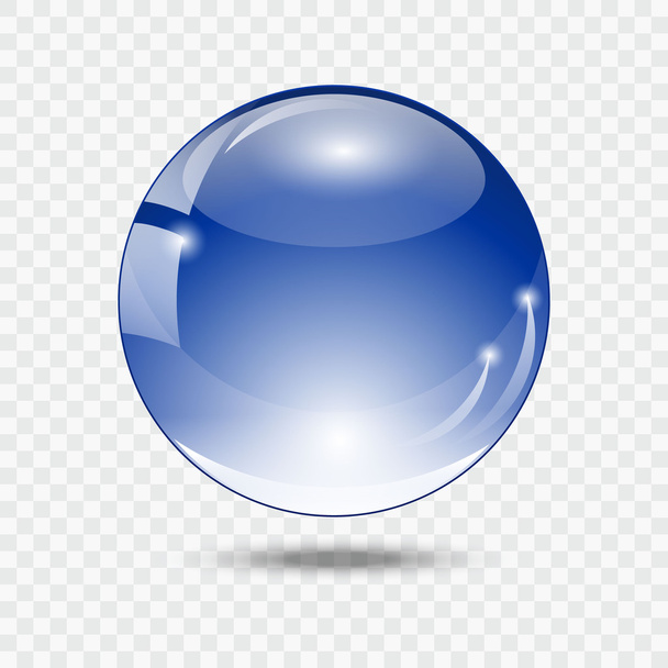 Скляна кулька. Синя скляна сфера
 - Вектор, зображення