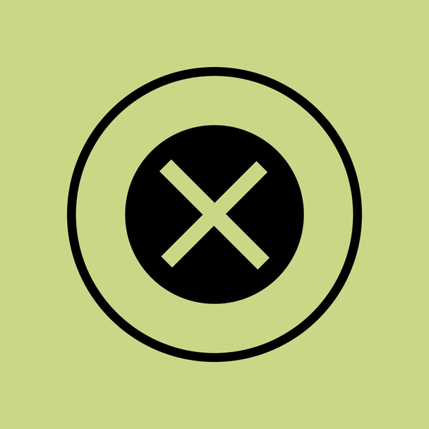 Cancella icona, su sfondo verde, bordo cerchio, contorno scuro
 - Vettoriali, immagini