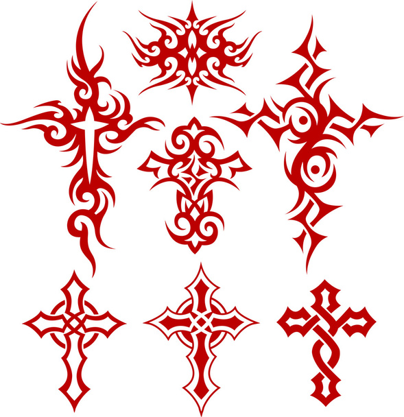 Símbolo de tatuagem cruz
 - Vetor, Imagem
