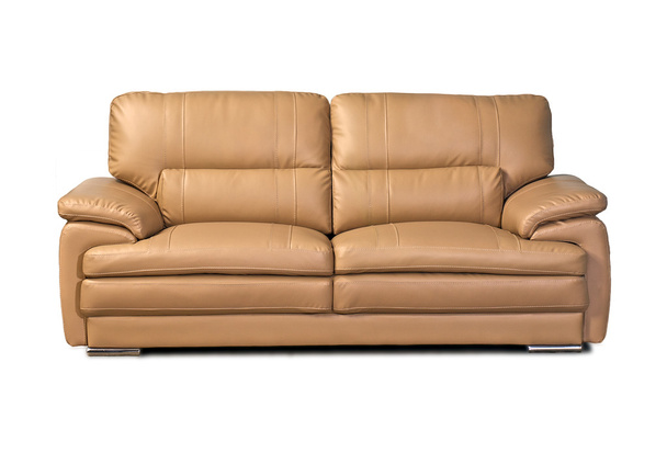 világos barna bőr kanapé - Fotó, kép