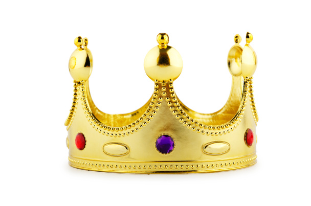 Gold crown elszigetelt a fehér - Fotó, kép