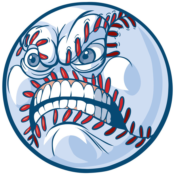 Béisbol con cara enojada Vector Dibujos animados Ilustración
 - Vector, imagen