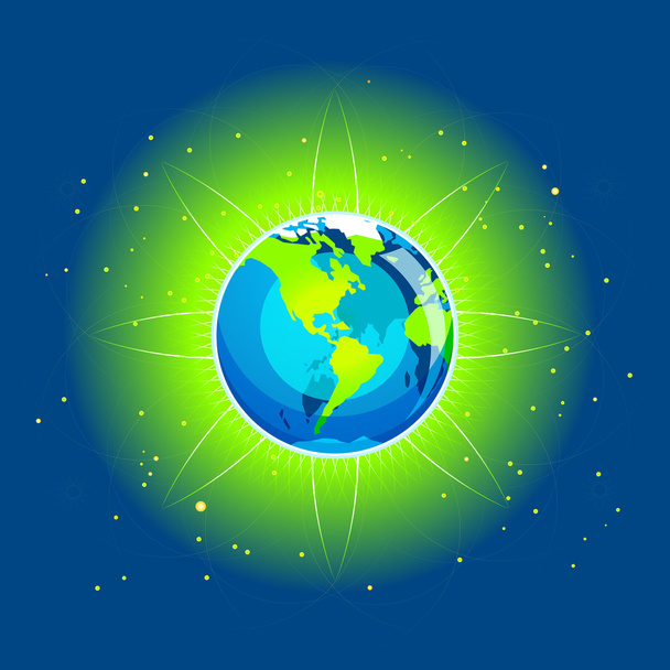 Earth Beam America Continents - Vector, Image